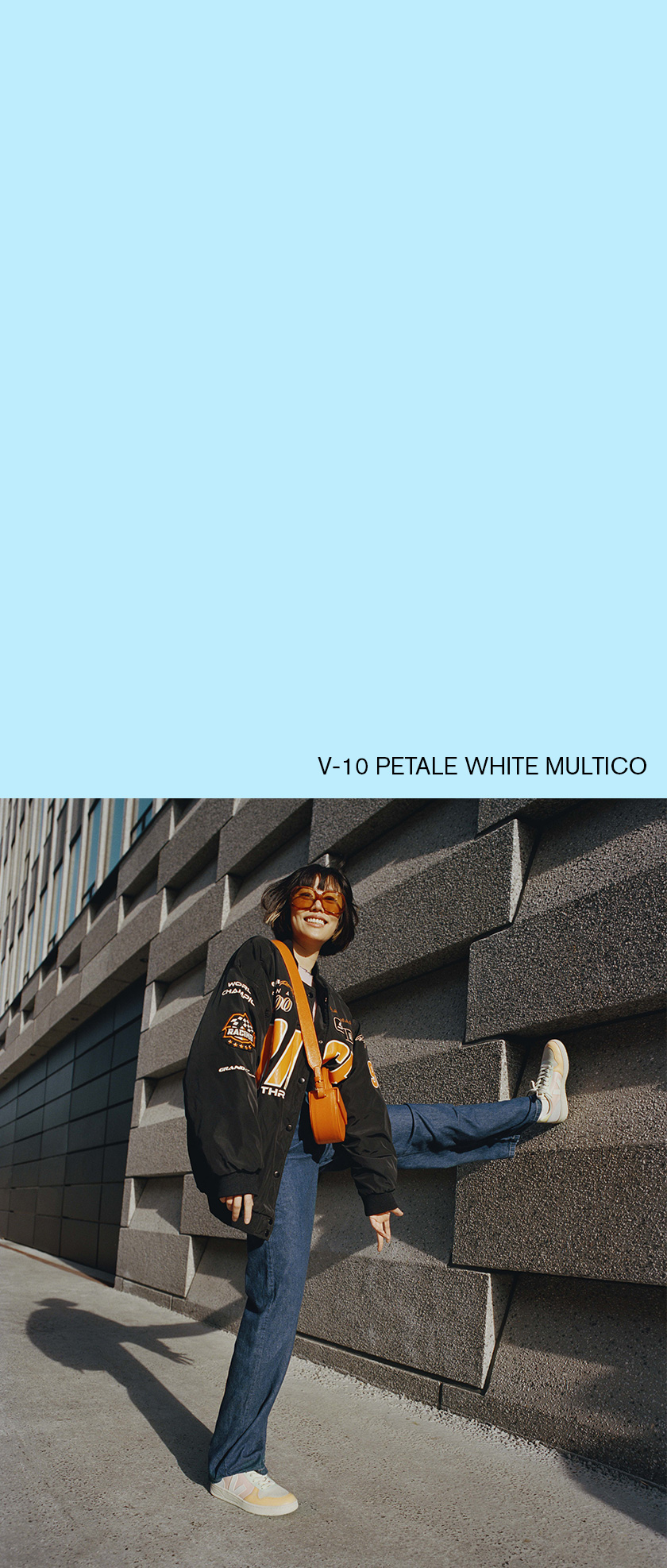 v-10 cuir petale white multico